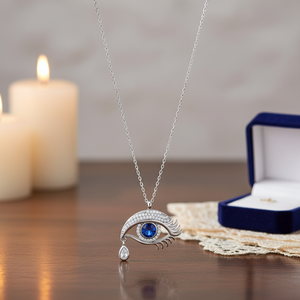 Collier avec pendentif en zircon œil pleurant, fabrication artisanale turque, délicat, argent sterling 925, cadeau de mariage, bijoux - Product Image 3