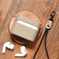 Étui en cuir pour Airpods Pro 3ème génération, housses de protection pour écouteurs, étuis pour Air Pods Pro 3 avec cordon