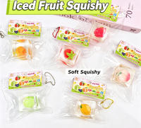 Jouet anti-stress réaliste en forme de glaçons de fruits, en silicone transparent, pour enfants unisexes de 5 à 7 ans