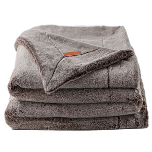 Personalizado de alta calidad de piel falsa de poliéster personalizado esmerilado artificial descargado <span class=keywords><strong>manta</strong></span> de piel sintética bajo MOQ - Product Image 6