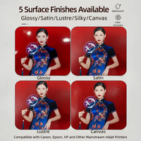 Kertas Foto Matte A4 220gsm Berbahan Pulp Kayu, Aman untuk Eco-solvent, Kemasan Aman, untuk Printer Inkjet Profesional, Pasokan Grosir
