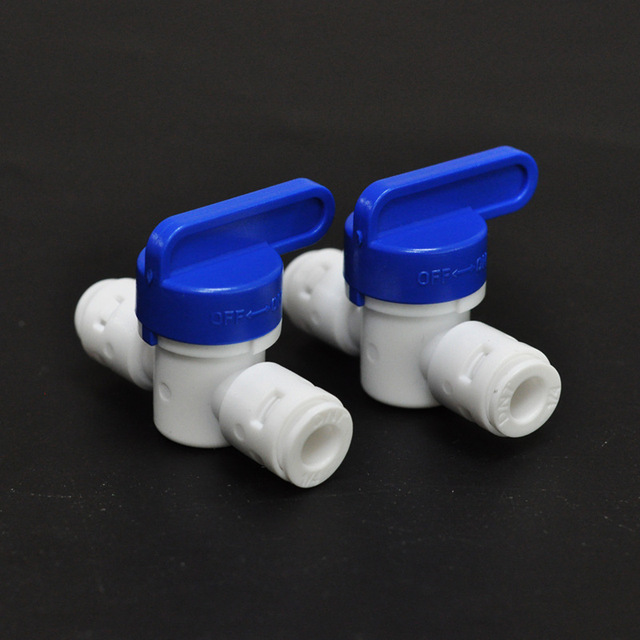 Water Purifier Connector Two Way Ball Valve 14mm Pipe Diameter For Kitchen Water Dispenser With Quick Connect Feature