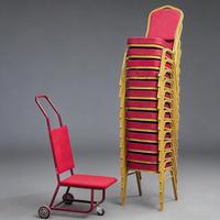 Chaise de conférence et de banquet empilable en métal doré, étanche et antirouille, de qualité commerciale, pour auditorium, salle de réunion et extérieur
