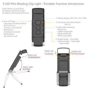 USB Có Thể Sạc Lại Mini <span class=keywords><strong>LED</strong></span> Sách Đèn Cho Trẻ Em Xách Tay Clip-On Đêm Bảng Đèn Linh Hoạt Cho Giường Đọc Sách Nhỏ Phòng Khách - Product Image 4