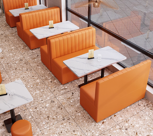 ชุดโต๊ะและโต๊ะสำหรับอาหารแบบปรับแต่งได้สำหรับร้านอาหารชุดเฟอร์นิเจอร์บูธไม้ชุดโต๊ะโรงอาหารและเก้าอี้ - Product Image 5