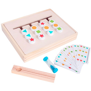 Giocattoli logici per la prima educazione dei bambini giocattolo educativo per bambini gioco <span class=keywords><strong>da</strong></span> <span class=keywords><strong>tavolo</strong></span> in legno a quattro colori - Product Image 5