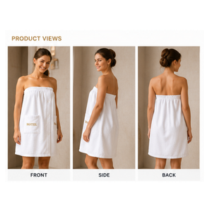 Serviette de sauna commerciale pour femmes, jupe de bain élastique ajustable à boutons-pression pour spa, hôtel, complexe hôtelier, vente en gros - Product Image 6