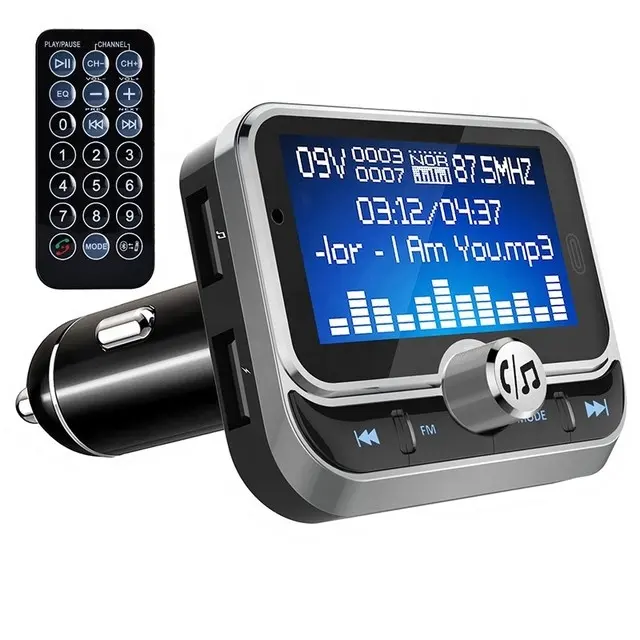 Kreativer Auto-FM-Sender mit Fernbedienung 1,8 "LCD Bluetooth MP3-Player Dual-USB-Auto ladegerät Freisprech-FM-Modulator