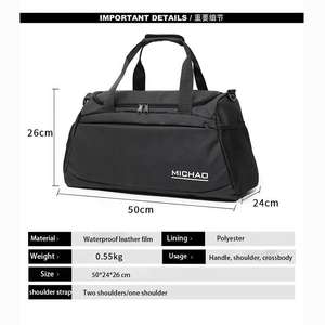 יוניסקס גדול לילה תיק duffel מותאם אישית לוגו ספורט חיצוני ספורט חול רטוב תא עמיד תיק כושר לנשים גברים - Product Image 5