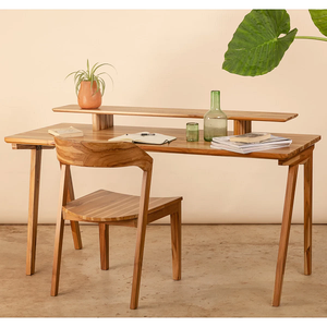 <b>Solid</b> Teak <b>Wood</b> Study Table Sturdy And Elegant <b>Desk</b> With Spacious Surface Durable Design Perfect For Home Office Study Room - Product Image 6