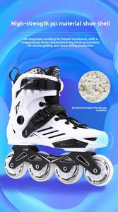 Patins à roulettes en ligne Luoshen pour adultes débutants, unisexes, à une rangée de roues plates, en matériau PP/PU - Product Image 6