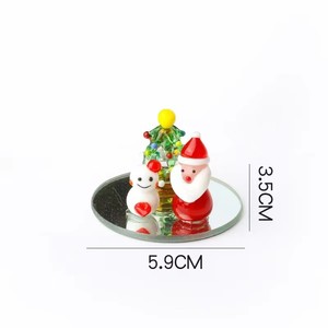 Ornements en verre de Noël du Père Noël et du bonhomme de neige, fabrication artisanale par soufflage de verre, marque LONGXIN, pour la décoration de <span class=keywords><strong>voiture</strong></span>, fabriqués en Chine. - Product Image 6