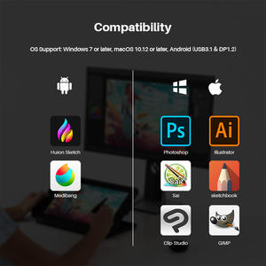 HUION <span class=keywords><strong>Kamvas</strong></span> <span class=keywords><strong>12</strong></span> anti-glare 120% sRGB inclinación apoyo tableta gráfica monitor - Product Image 6