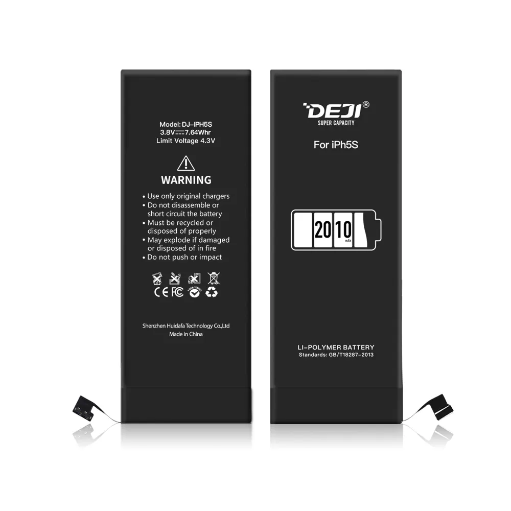 DEJI OEM Ultra high capacity 2010mAh Phone Batteries For Original Apple iPhone 5s Battery Replacement Kit