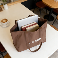 Tas Tote Kanvas Katun Ukuran Besar yang Dapat Digunakan Kembali dengan Logo Kustom, Tas Belanja Bahan Makanan Besar yang Tahan Lama untuk Yoga, Pilates, Olahraga, dan Kebugaran