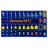 Tuiles de Mahjong en acrylique gravées à motifs, style papier déchiqueté, format voyage, emballage boîte carton 160 pièces
