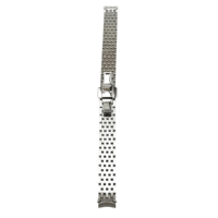 Bracelet de montre de remplacement fin et poli en acier inoxydable à sept maillons courbés brillants pour montres habillées pour femmes