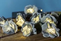 Kanlong – guirlande lumineuse à fleurs en tissu de 10l avec ornements <span class=keywords><strong>LED</strong></span> blanc chaud EV prix approprié décoration de fête en plein air pour la saint-valentin - Product Image 4