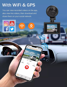 กล้องติดรถยนต์รุ่น <span class=keywords><strong>VR</strong></span> 500 สีดำ ขนาดเล็ก กล้องบันทึกหน้ารถ 4K และกล้องหลัง 1080P กล้องคู่พร้อม WiFi GPS ระบบมองเห็นในเวลากลางคืน - Product Image 2
