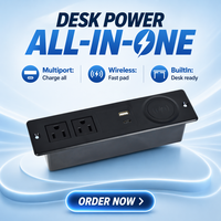 Prise de charge sans fil standard US en promotion, courant nominal 5A, IP44, 2 prises USB A/C, usage commercial pour bureaux et canapés