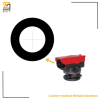 High Precision Auto Level Reticle with Chrome Pattern Optical Glass Substrate and Custom Stadia Scale Layout Options