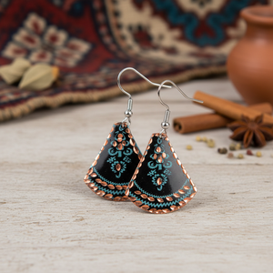 Hand Made Turkish Designed Copper <b>Earring</b> from Turkey - Product Image 3
