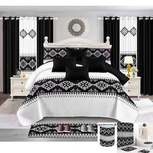 Microfiber Polyester <strong>Bedding</strong> Sets <strong>Red</strong> Printing Pillowcases Bedspread Set Supplier - Product Image 5