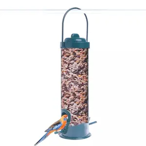 透明防风雨花园塑料悬挂野鸟管水种喂食器吸引鸟类