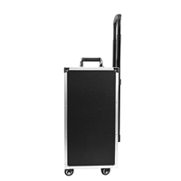 Valise de présentation de bijoux de luxe sur mesure, grande taille, professionnelle, en aluminium, avec doublure en velours, 4 roues pivotantes