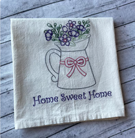 Serviettes en toile de sac à farine pour arrangements floraux, serviette brodée, torchon de cuisine brodé, décoration pour bocaux Mason, torchon de cuisine.