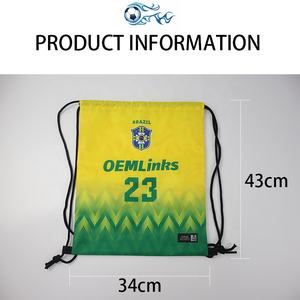 カスタム 防水 ドローストリング バックパック ジムサック アウトドア カジュアル 巾着バッグ リュックサック - Product Image 5