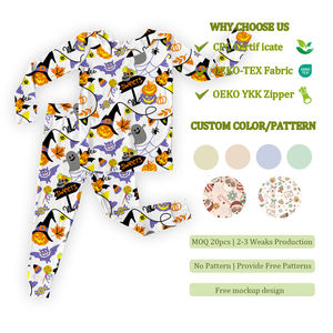 Custom Print Bamboo Pajama Wholesale Kids Sleeper Clothes Pyjama Set Long Sleeve Bamboo Baby Pajamas <strong>Pjs</strong> Set - Product Image 2