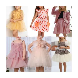 Wholesale Girls Dresses Kids Apparel Stock Clothes Assorted Mixed Children Gauze Skirt Clothes Kids