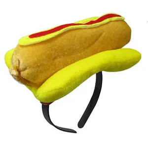 Hotdog Hoed Haarbanden Mini Grappige Fluwelen Hoofdband Voedsel Stand Verkoper Hoedt Feestartikelen