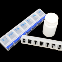 Vente en gros OEM Personnaliser Logo Impression Médecine en plastique Pilule Boîte de rangement 7 jours Comprimés médicaux Capsule Vitamines Organisateur