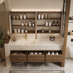 Meuble de salle de bain moderne Meuble de salle de bain mural avec miroir - Product Image 4