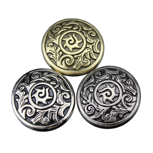 Conchos Redondos de Aleación de Zinc con Diseño Retro Personalizado al por Mayor, con Logotipo Turquesa - Product Image 2