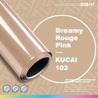 KUCAI 1.52*17m Film de protection PET super brillant rose rêveur pour covering de voiture personnalisé, autocollants pour moto, film de covering automobile