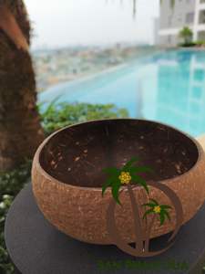 กะลามะพร้าวจานออกแบบรูปต่างๆธรรมชาติกะลามะพร้าวจานขายส่งจากเวียดนามหัตถกรรมมะพร้าวชาม - Product Image 3