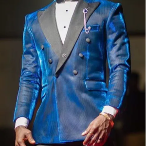 Tailor Made Blazer Blue Velvet Business <span class=keywords><strong>Elegante</strong></span> Ocio Esmoquin Coat para Gentleman Blazer 2 Piezas - Product Image 1