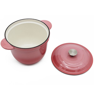 Olla de Hierro Fundido para Arroz Bright Houseware de 2.0L, Olla Holandesa de 18cm, Mini Juego de Utensilios de Cocina Esmaltados, Diseño Europeo, Olla para Sopa y Caldo a Gas - Product Image 4