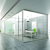 Cloison de séparation de pièce moderne personnalisée en aluminium, cloison insonorisée pour salle de conférence, mur en verre dépoli pour usage intérieur