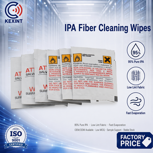 Toallitas Desinfectantes para Cable de Fibra Óptica FTTH KEXINT, <span class=keywords><strong>95</strong></span>% <span class=keywords><strong>Alcohol</strong></span> Isopropílico Puro, Tela de Bajo Contenido de Pelusas, Certificación CE, -40~85 - Product Image 1