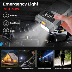 Juhong เครื่องจั๊มสตาร์ทฉุกเฉิน1000A 12V เครื่องอัดอากาศไร้สาย2500mAh 3ฟังก์ชันใน1สำหรับรถยนต์และรถบรรทุก - Product Image 5