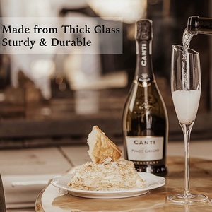 Verres à vin mousseux modernes en forme de <span class=keywords><strong>tulipe</strong></span>, soufflés à la main, 8,5 oz, transparents, personnalisables, pour cadeau de mariage - Product Image 2