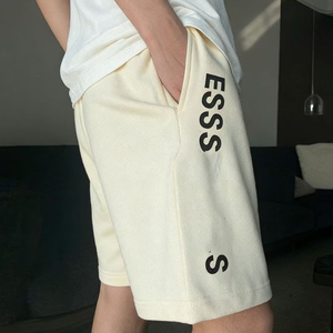 Pantalones cortos <span class=keywords><strong>Fear</strong></span> of God para hombre, 380G, de algodón puro de alto gramaje, estilo americano, con cordón, pierna recta, deportivos, de moda urbana. - Product Image 2