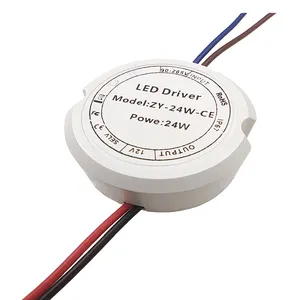 Plastic Round Shell IP67 waterproof AC to DC 12V 24W LED Power Supply