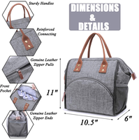 Bolsa de almuerzo Oxford impermeable personalizable, bolsa térmica aislada para trabajo escolar, Picnic o playa, para niños y niñas