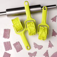 Rouleau à pâtisserie manuel en plastique pour découper les biscuits, la pâte à pizza, les raviolis et les gâteaux, outil de décoration