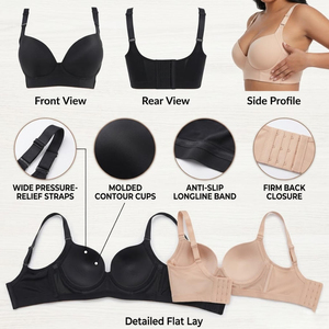 <span class=keywords><strong>Reggiseno</strong></span> <span class=keywords><strong>Modellante</strong></span> a Compressione Forte Hygieia, Minimizzatore Anti-Grasso Schiena, Senza Ferretto, per Donne Curvy, Taglie Forti, con Supporto - Product Image 3